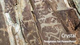  Presentation with neolithic - PPT theme featuring neolithic - ancient rock paintings background and a  colored foreground