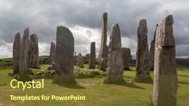  Presentation with neolithic - Presentation featuring neolithic - megalithic stone circle of 3000 background and a tawny brown colored foreground