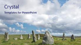  Presentation with neolithic - Presentation theme with neolithic - megalithic stone circle of 3000 background and a lemonade colored foreground