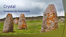  Presentation with neolithic - Audience pleasing PPT layouts consisting of neolithic - merhir megalith stone in sardinia backdrop and a lemonade colored foreground