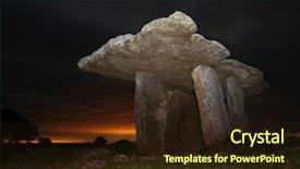 Presentation with neolithic - PPT theme having neolithic - portal tomb at poulnabrone ireland background and a wine colored foreground