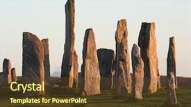  Presentation with neolithic - Audience pleasing PPT theme consisting of neolithic - standing stone circle callanish outer backdrop and a  colored foreground