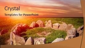  Presentation with neolithic - Beautiful presentation featuring neolithic - stone circle in grass backdrop and a coral colored foreground