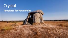  Presentation with neolithic - Beautiful PPT layouts featuring neolithic - tapadao dolmen in crato backdrop and a teal colored foreground