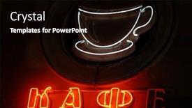  Presentation with neon - Presentation theme with neon-coffe-sign-at-night background and a black colored foreground