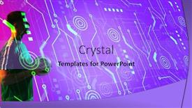  Presentation with circuit - Theme with neon-computer-circuit-design background and a light blue colored foreground