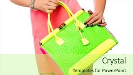  Presentation with pink green - Audience pleasing theme consisting of neon green and pink bag backdrop and a mint green colored foreground