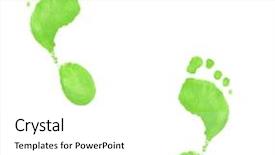  Presentation with green food technology - Presentation theme having neon green painted foot prints background and a white colored foreground