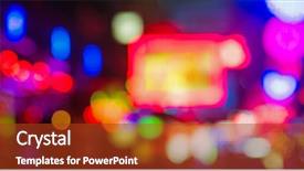  Presentation with night city - PPT theme with neon heart - colorful bokeh nights lights background and a tawny brown colored foreground