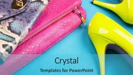  Presentation with neon - Colorful PPT theme enhanced with neon high heels dress backdrop and a cyan colored foreground