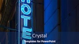  Presentation with neon - Colorful presentation enhanced with close up alley - neon hotel sign backdrop and a navy blue colored foreground