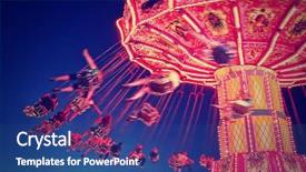  Presentation with fair - Presentation design with neon light - fair ride shot background and a ocean colored foreground