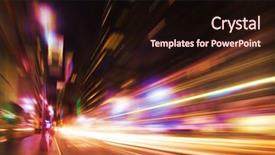  Presentation with city night - Beautiful PPT layouts featuring neon light - night traffic in the city backdrop and a wine colored foreground