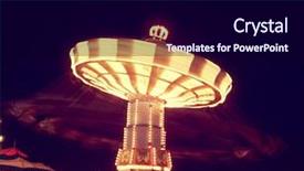  Presentation with state fair - PPT layouts consisting of neon light - ride at a local state background and a navy blue colored foreground