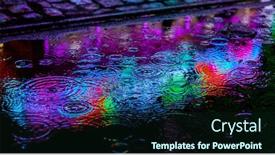  Presentation with rain water - Slides featuring neon-light-as-a-reflection background and a wine colored foreground