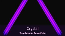  Presentation with triangle - Colorful slide set enhanced with neon-light-triangle-frame-made backdrop and a violet colored foreground