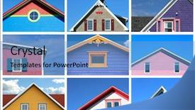  Presentation with collage - Presentation theme enhanced with neon orange - collage showing a variety background and a teal colored foreground