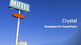  Presentation with blue green - Cool new theme with neon orange - poster green motel with clear backdrop and a teal colored foreground