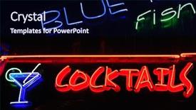  Presentation with signboard - Presentation theme consisting of neon shining signboard at night background and a navy blue colored foreground