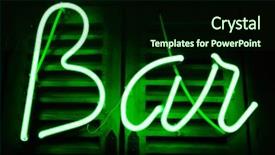  Presentation with signboard - Presentation design with neon shining signboard at night background and a wine colored foreground