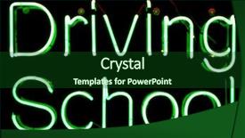  Presentation with advertising - Slide set enhanced with dui - green neon sign advertising driving background and a forest green colored foreground