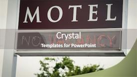  Presentation with neon - Amazing PPT theme having neon sign at a motel backdrop and a gray colored foreground