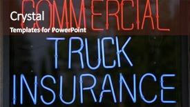  Presentation with neon - Presentation theme with neon sign commercial truck insurance background and a tawny brown colored foreground