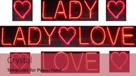 Presentation with advertising - Theme enhanced with neon-sign-lady-love-red background and a  colored foreground