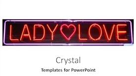  Presentation with advertising - Presentation design enhanced with neon-sign-lady-love-red background and a  colored foreground