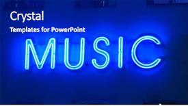  Presentation with blue neon - Cool new presentation theme with neon sign music backdrop and a royal blue colored foreground