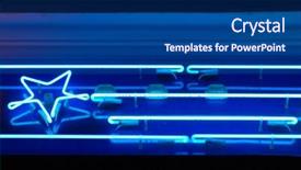  Presentation with blue neon - Audience pleasing slides consisting of neon sign of blue star backdrop and a ocean colored foreground