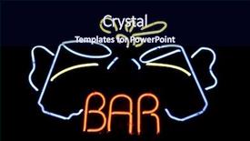  Presentation with 80s era neon lights sign - Presentation having neon sign of two beer background and a navy blue colored foreground