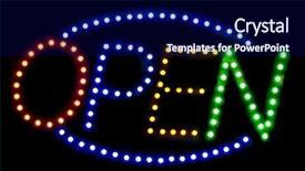  Presentation with neon - Theme with neon sign - open on a black background background and a navy blue colored foreground