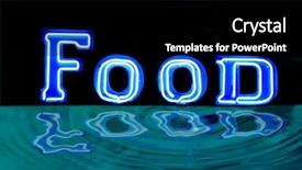  Presentation with neon - Audience pleasing slide set consisting of neon sign with the word food over black reflected in a pool of water backdrop and a black colored foreground
