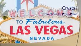  Presentation with las vegas - Theme consisting of neon star - famous las vegas sign background and a sky blue colored foreground