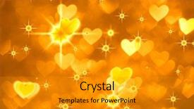  Presentation with yellow color - Amazing PPT theme having neon star - heart background boke photo bright backdrop and a gold colored foreground