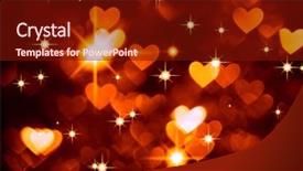  Presentation with abstract red - Cool new PPT layouts with neon star - heart background boke photo dark backdrop and a tawny brown colored foreground