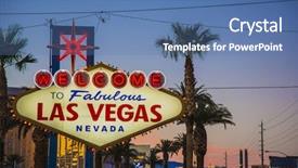  Presentation with las vegas sign - Presentation having neon star - sign on las vegas strip background and a teal colored foreground