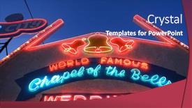  Presentation with las vegas sign - Cool new presentation theme with neon-wedding-chapel-sign backdrop and a ocean colored foreground