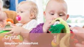  Presentation with babies - Theme featuring neonatal - babies with pacifier in toddler background and a coral colored foreground