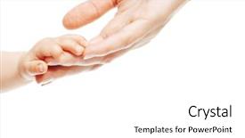  Presentation with neonatal - Beautiful presentation theme featuring neonatal - baby's and mother's hands close-up backdrop and a white colored foreground