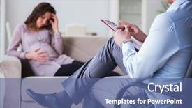  Presentation with neonatal - Presentation theme having neonatal - pregnant woman visiting psychologist doctor background and a ocean colored foreground