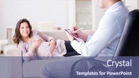  Presentation with neonatal - Theme enhanced with neonatal - pregnant woman visiting psychologist doctor background and a ocean colored foreground