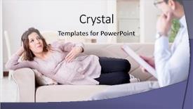  Presentation with doctor visiting family a new born - Colorful presentation theme enhanced with neonatal - pregnant woman visiting psychologist doctor backdrop and a white colored foreground