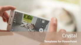  Presentation with neonatal - PPT theme with neonatal - woman take a picture background and a coral colored foreground