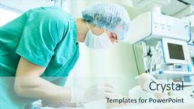  Presentation with resuscitation - PPT layouts consisting of neonatal resuscitation doctor doing intensive background and a cool aqua colored foreground