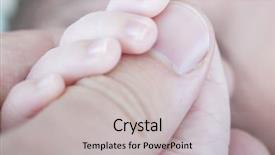  Presentation with newborn - Amazing theme having neonate growth - hand of newborn hands backdrop and a light gray colored foreground