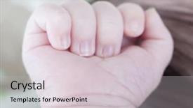  Presentation with maternity - PPT layouts with neonate growth - hand of newborn hands background and a lemonade colored foreground