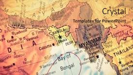  Presentation with nepal - PPT theme having nepal - vintage map myanmar bangladesh close-up background and a yellow colored foreground