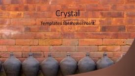  Presentation with brick wall - Beautiful slides featuring nepal banks - row of nepalese pottery moneybox backdrop and a  colored foreground